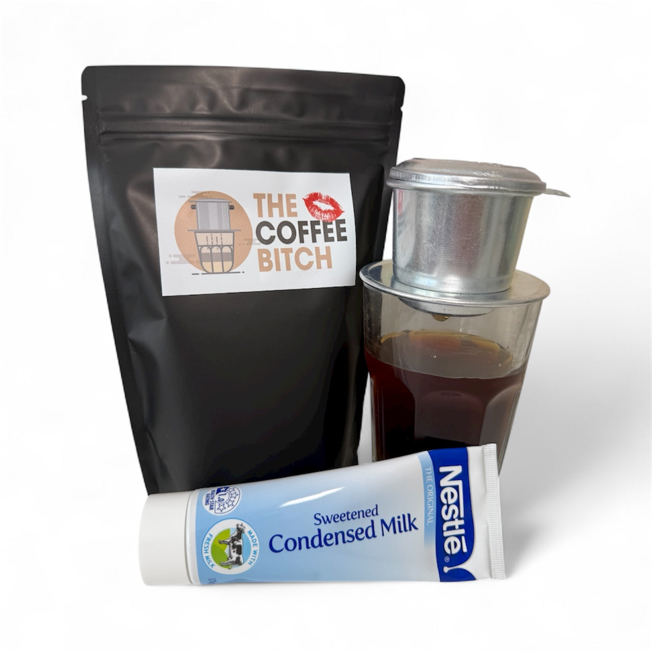 Vietnamese Coffee Starter Pack 250g 100% Robusta Medium Roast Fine Ground + Free Condensed Milk + Filter