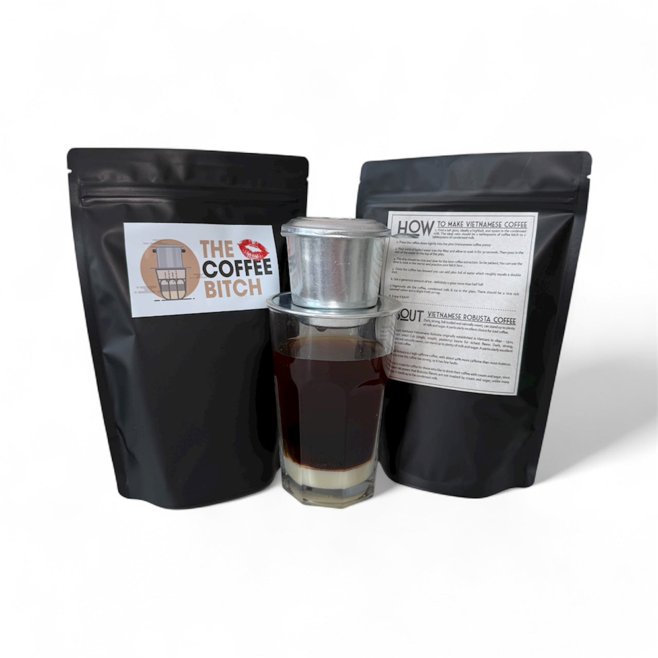 Vietnamese Coffee Drip Filtered Fine Ground 2x250g + Free Filter Phin