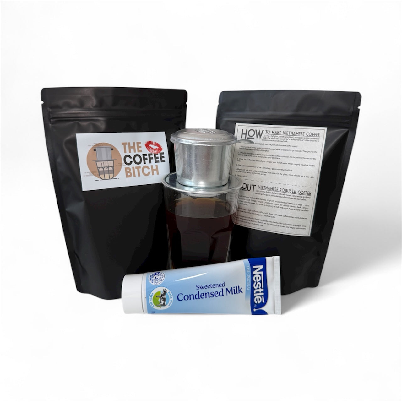 Vietnamese Coffee Bulk-up Bundle 500g 100% Robusta Fine Ground + Free Filter + Free Condensed Milk